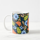 Colorful Modern Pretty Flower Pattern Personalised コーヒーマグカップ (左)