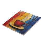 Colorful Modern Red Coffee Cup  タイル (側面)