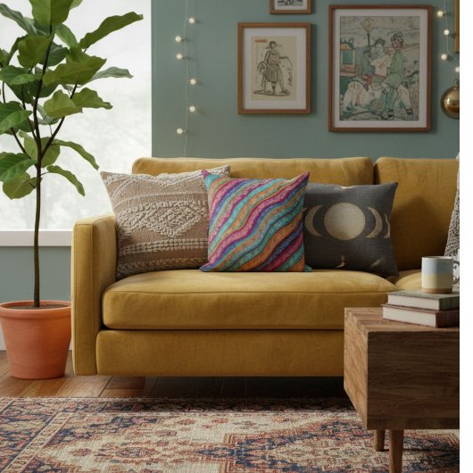 Colorful modern stylish chic geometric  クッション