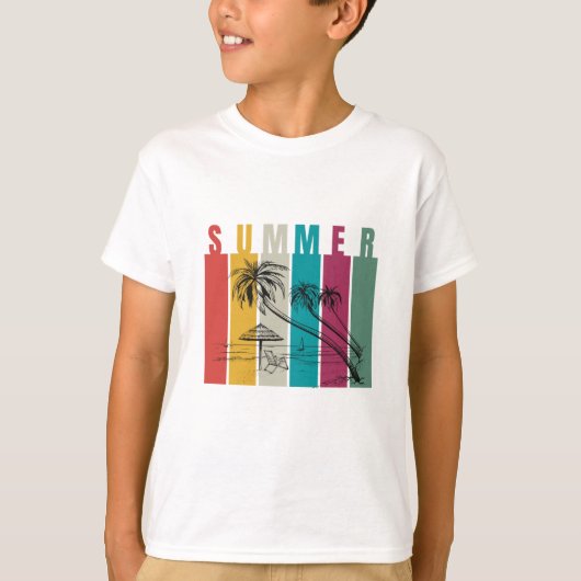 Colorful Modern Summer Design Tシャツ (正面)