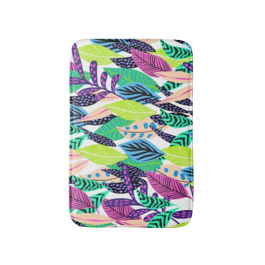 Colorful Modern Tropical Botanical バスマット (正面縦)