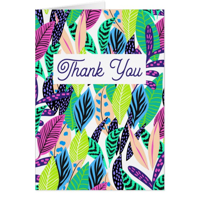 Colorful Modern Tropical Botanical Thank You (正面)
