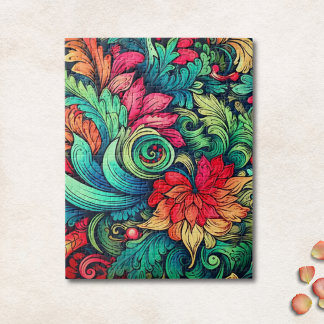 Colorful Modern Vintage Floral Pattern ジグソーパズル