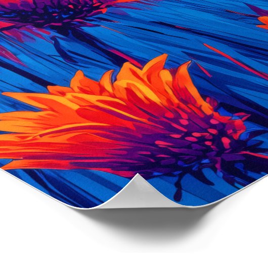 Colorful Monarch Butterfly Expressionist Wall Art ポスター (角)