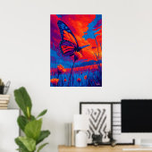 Colorful Monarch Butterfly Expressionist Wall Art ポスター (ホームオフィス)