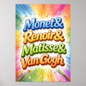 Colorful Monet Renoir Matisse Van Gog ポスター (正面)