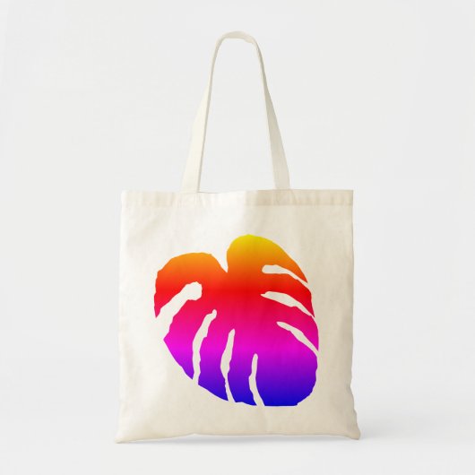 Colorful Monstera Leaf トートバッグ (正面)