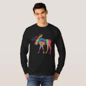 Colorful Moose Alaska Specie Wild Animal Hunting Tシャツ (正面フル)