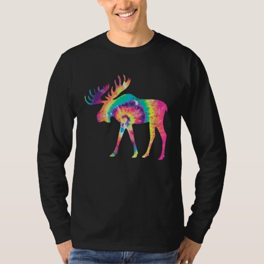 Colorful Moose Alaska Specie Wild Animal Hunting Tシャツ (正面)