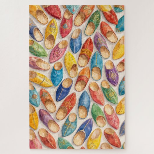 Colorful Moroccan Babouche Slippers ジグソーパズル (縦)