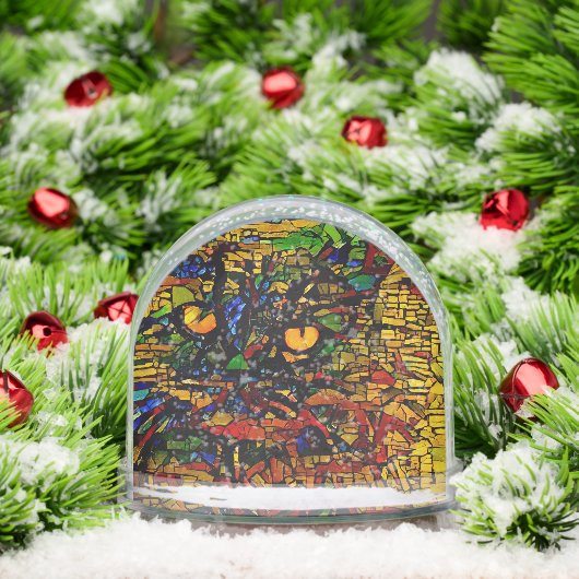 Colorful Mosaic Cat Art Prin (クリスマス)