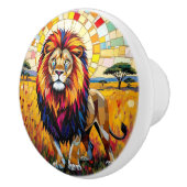 Colorful Mosaic Lion セラミックノブ (右)