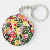 Colorful Mosaic Pattern Personalised キーホルダー (裏面)