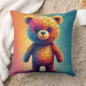 Colorful Mosaic Teddy Bear クッション (ブランケット)