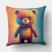 Colorful Mosaic Teddy Bear クッション (裏面)