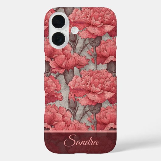 Colorful Mother Gift Carnation Flower Name Case-Mate iPhoneケース (裏面)
