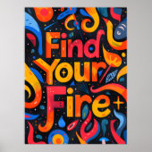 Colorful Motivational Short Quote Wall Art Print ポスター (正面)