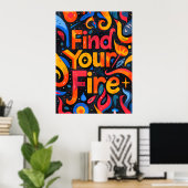 Colorful Motivational Short Quote Wall Art Print ポスター (ホームオフィス)