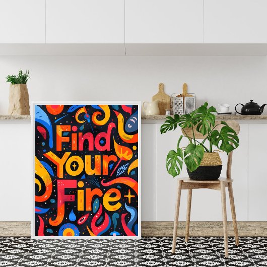 Colorful Motivational Short Quote Wall Art Print ポスター