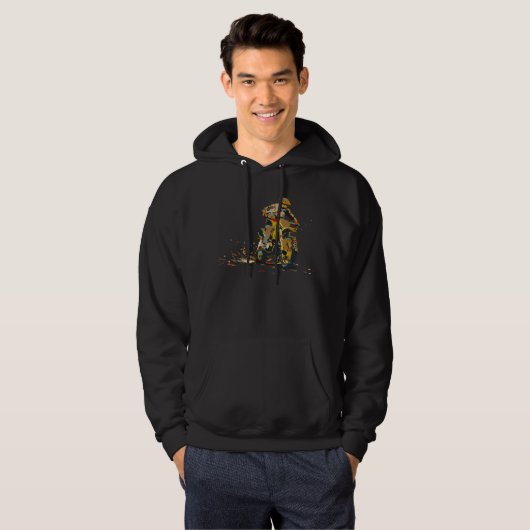 Colorful Motorcycle Dirt Bike Rider Hoodie パーカ (正面フル)