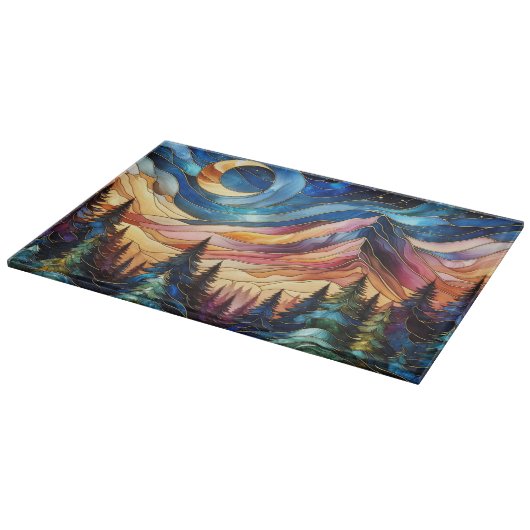 Colorful Mountain Glass Cutting Board カッティングボード (角)