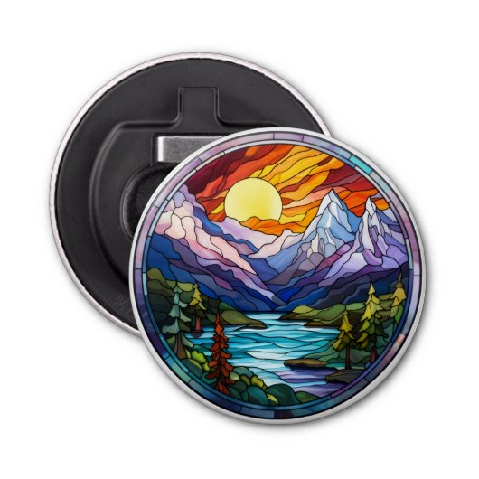 Colorful Mountain Landscape Bottle Opener 栓抜き (正面)