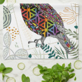Colorful Mountain Quail Kitchen Towel キッチンタオル (折り畳み)