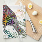 Colorful Mountain Quail Kitchen Towel キッチンタオル (四つ折り)
