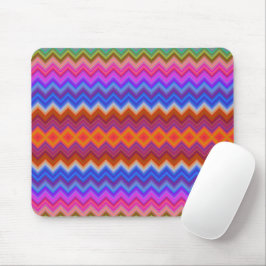 Colorful mouse pad featuring vibrant zigzag  マウスパッド
