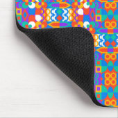 Colorful mousepad with geometric pattern in blue マウスパッド (コーナー)