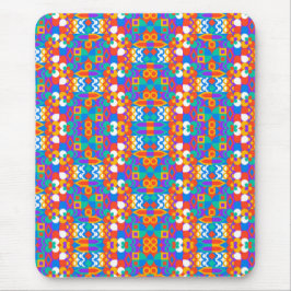 Colorful mousepad with geometric pattern in blue マウスパッド