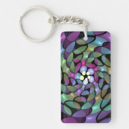 Colorful Movements Abstract Striking Fractal Art キーホルダー