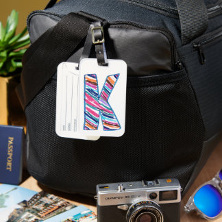 Colorful Multicolored Letter K as in Kay ラゲッジタグ