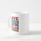 Colorful Multilingual Love Typography Design コーヒーマグカップ (正面左)