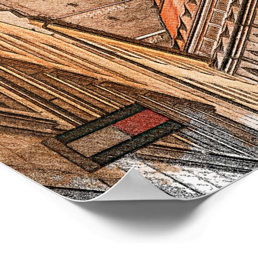 Colorful Munich Germany Frauenkirche ポスター (角)