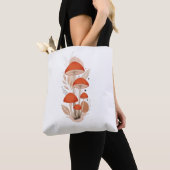 Colorful Mushroom Vibrant Botanical Tote Bag トートバッグ (クローズアップ)