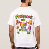 Colorful mushrooms design, bright forest fungi tシャツ (裏面)