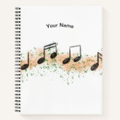 Colorful Music Notes Abstract Art Notebook ノートブック (正面)