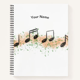 Colorful Music Notes Abstract Art Notebook ノートブック