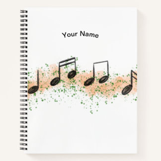 Colorful Music Notes Abstract Art Notebook ノートブック
