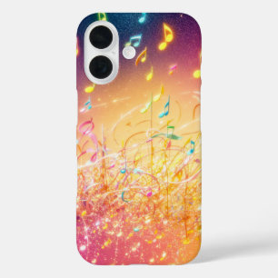 Colorful Music Notes Galaxy Gradient Phone Case iPhone 16ケース
