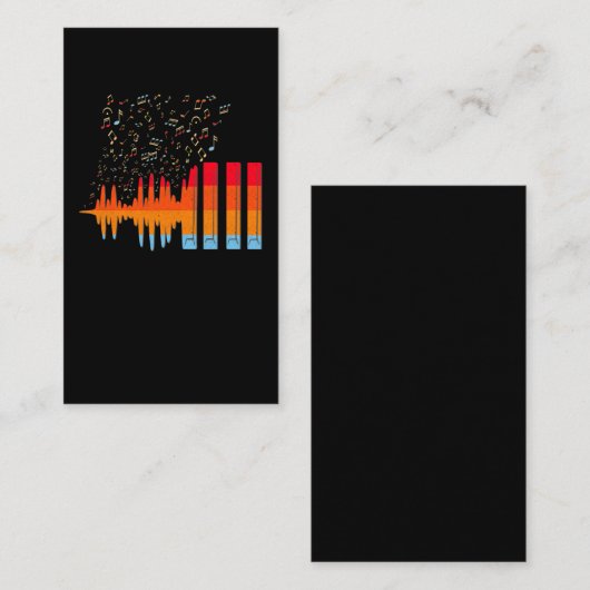 Colorful Music Notes Musician Pianist 名刺 (正面/裏面)