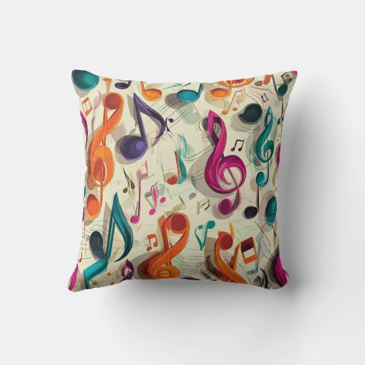 Colorful Music Pattern クッション (裏面)
