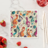 Colorful Music Pattern スタンダードランチョンナプキン (インサイチュ)