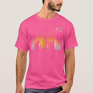 Colorful Musical Instrument Pianist Keyboard Music Tシャツ