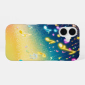 Colorful Musical Notes Sparkle Phone Case iPhone 16ケース (裏面横)