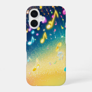 Colorful Musical Notes Sparkle Phone Case iPhone 16ケース