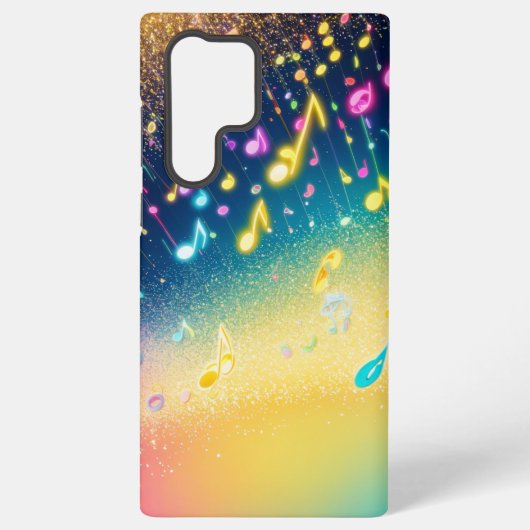 Colorful Musical Notes Sparkle Phone Case Samsung Galaxyケース (裏面)