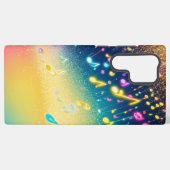Colorful Musical Notes Sparkle Phone Case Samsung Galaxyケース (裏面横)
