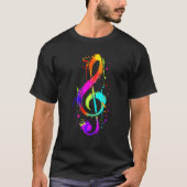 Colorful Musician Hippie Clef Tシャツ (正面)